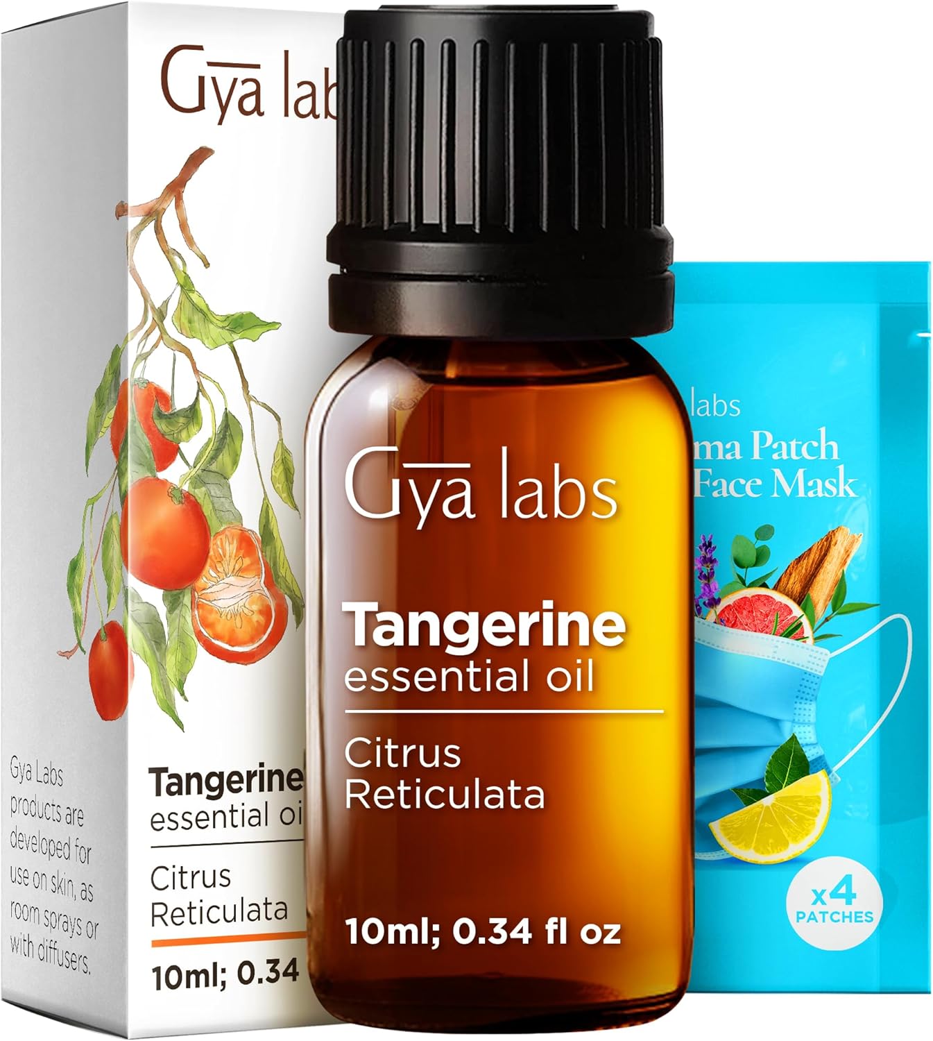 Tangerine Essential Oil for Diffuser & Lemon Essential Oil for Diffuser Set - Aromatherapy Grade Essential Oils Set - 2x0.34 fl oz - Gya Labs