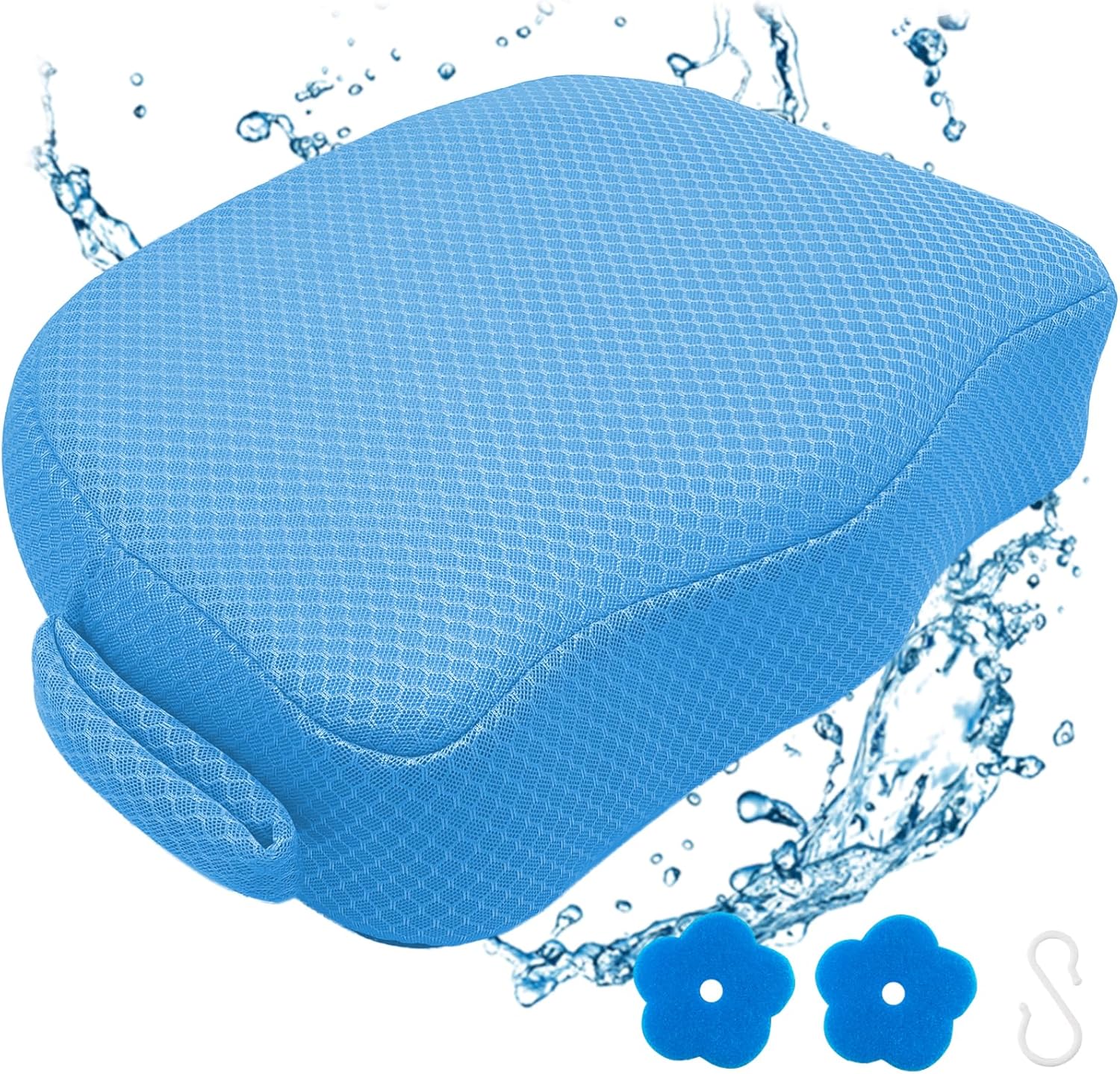 Hot Tub Booster Seat for Adults, 5 Inch Thick Supportive Cushion with Non-Slip Bottom, Weighted for Quick Sink Without Float, Spa Booster Seat for Hot Tub (Including Inflatable), Pool, Bathtub