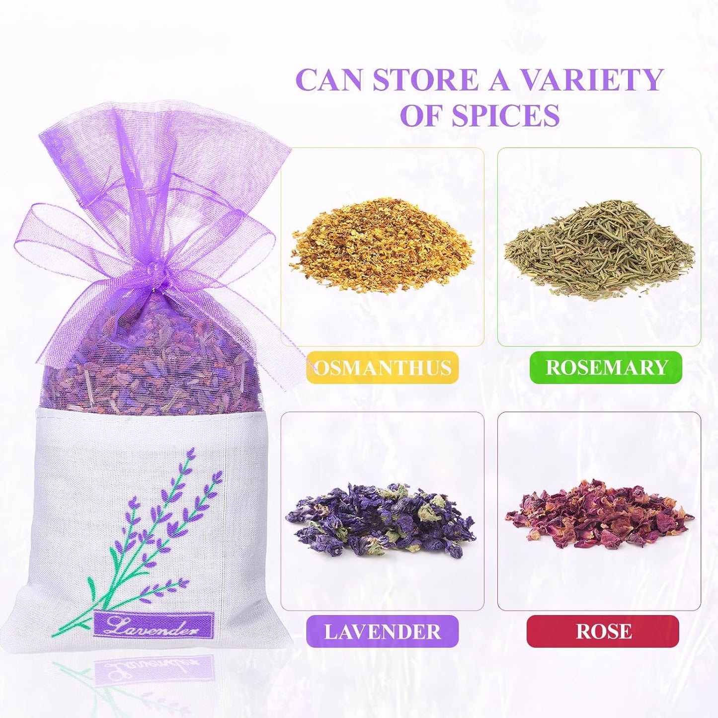 FOMIYES Sachet Bags 30-Pack Empty Lavender Sachet Bags Drawstring Jewelry Bag Breathable Mesh Storage Pouches for Lavender, Spice and Herbs