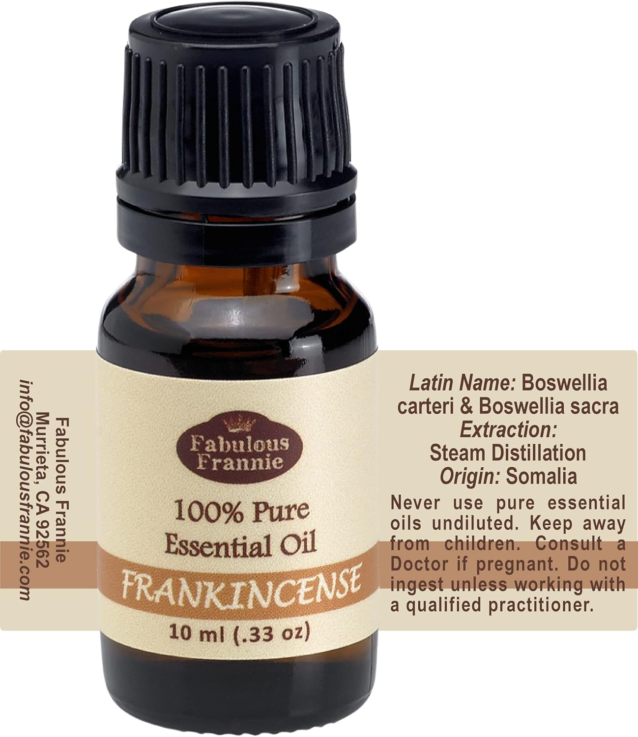 Frankincense 100% Pure, Undiluted Essential Oil Therapeutic Grade - 10 ml. Great for Aromatherapy!