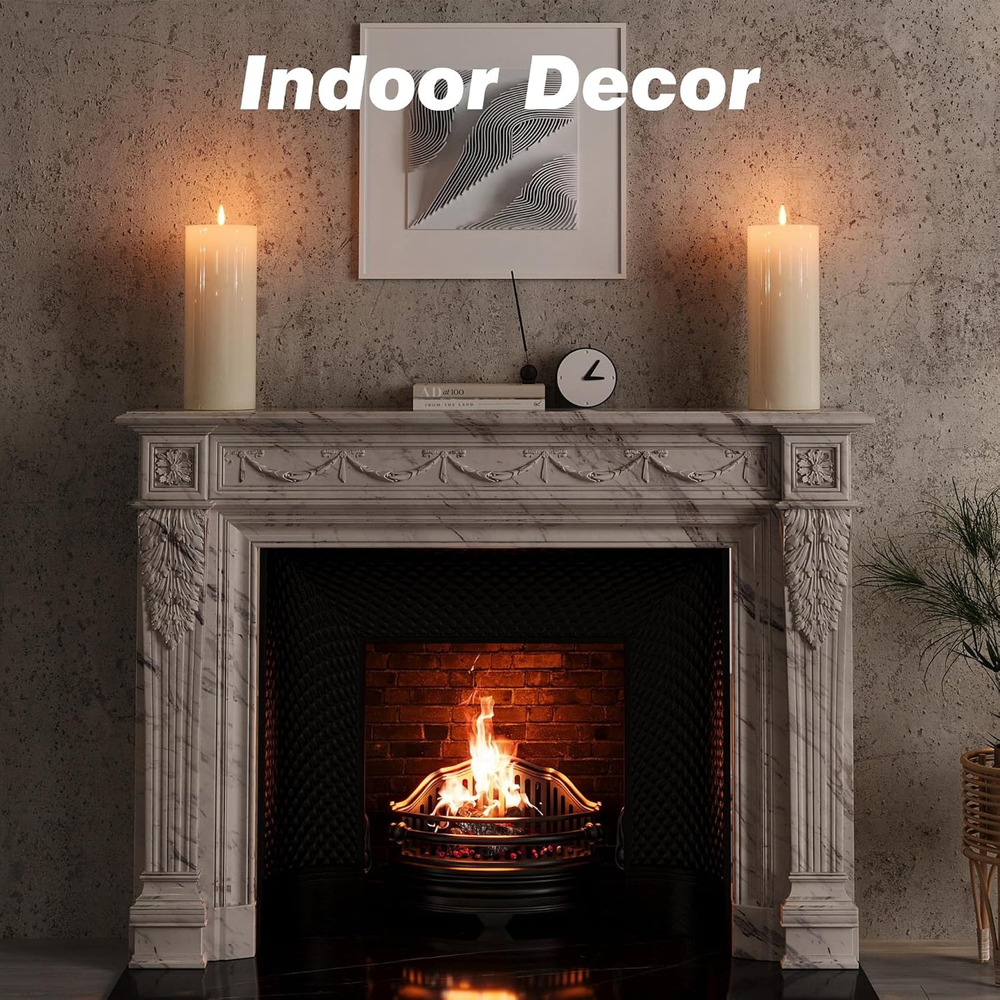Patiphan 10" x 4" Large Outdoor Candles with Timer Waterproof Flickering Flameless Candles Battery Operated with Remote LED Fake Pillar Candles Realistic for Patio Larterns Porch, Ivory White 2 Pack