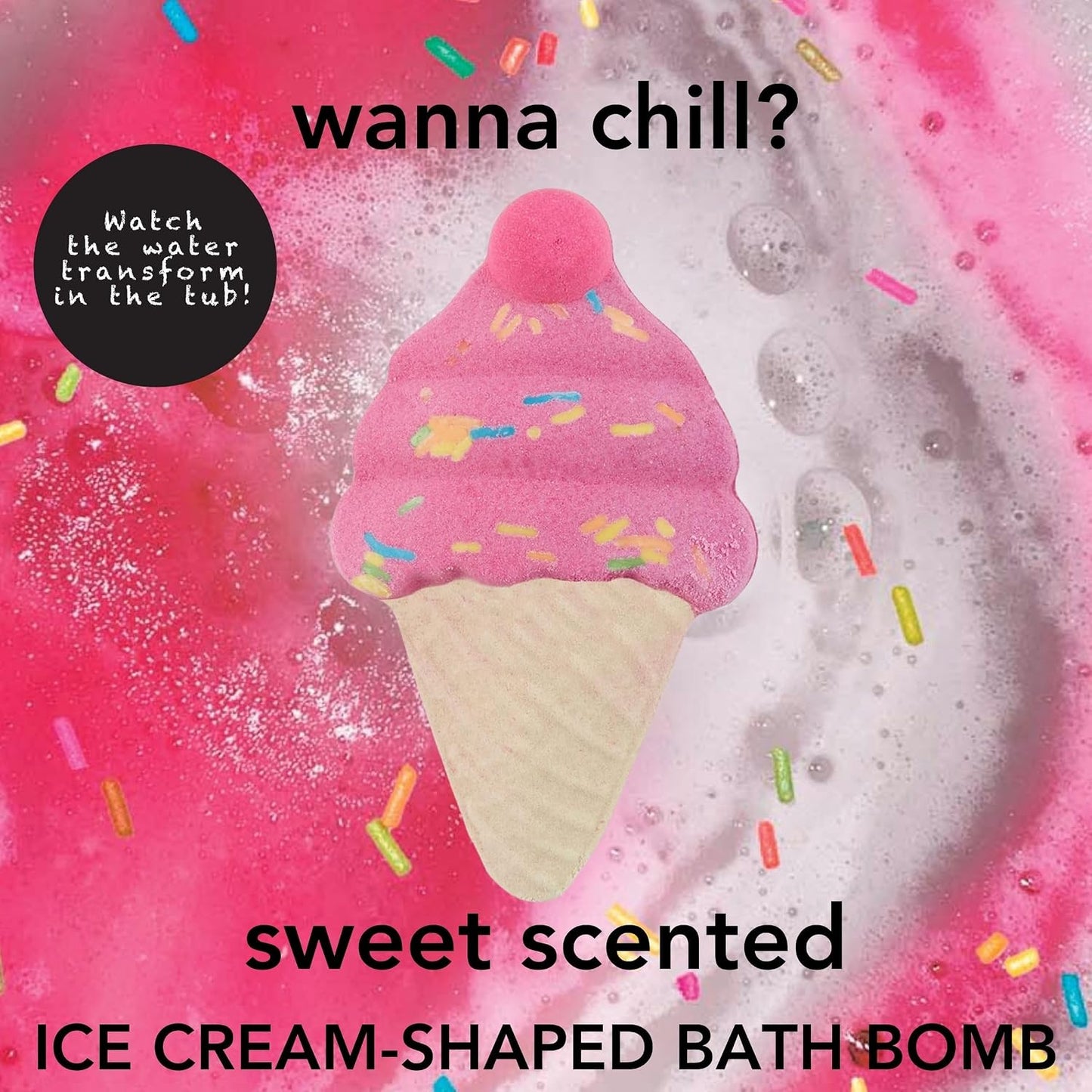 Holler and Glow Sweet Treat Bath Bomb Variety, Cupcake & Ice Cream, Bath Bombs for Girls, Sweet Scented, Fizzy Color Bursting, Non Toxic, Skin Safe, Mother's Day, Easter Or Birthday, 6 Piece Gift Set