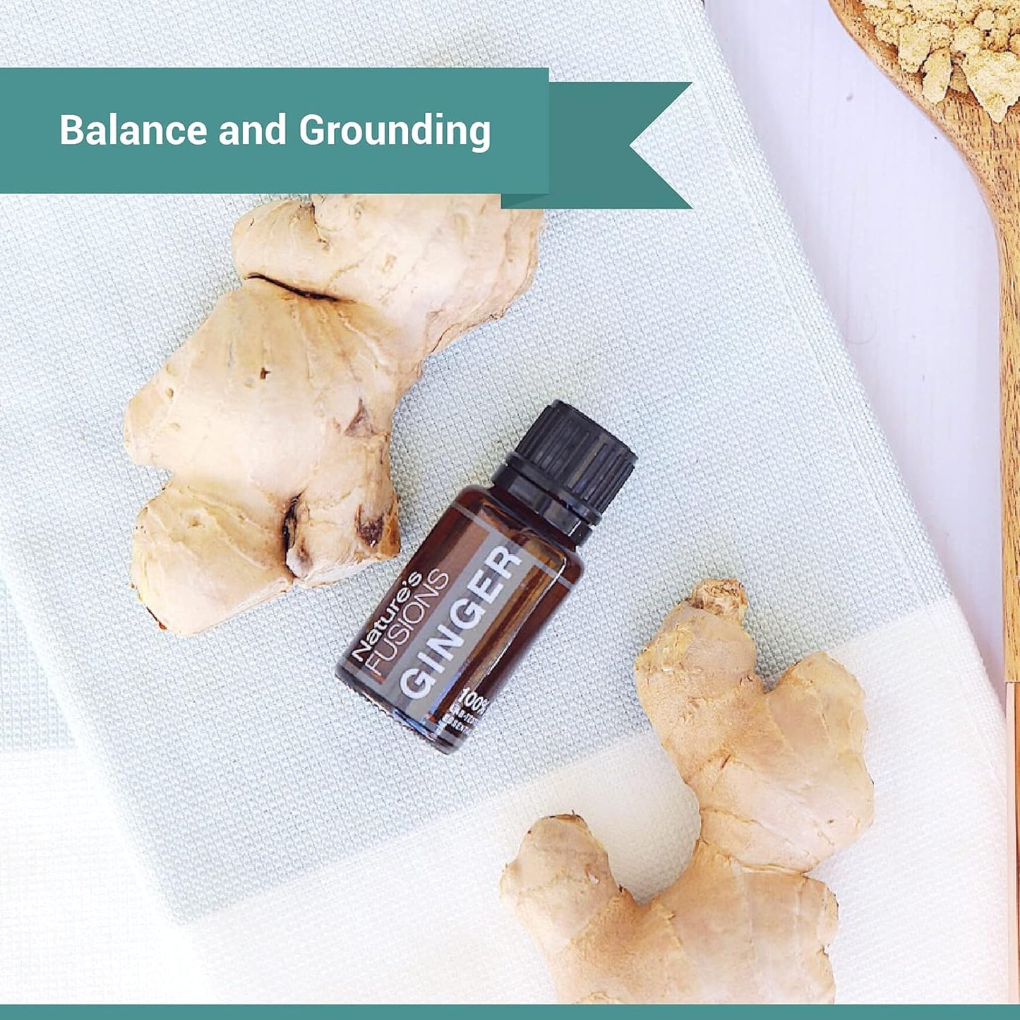 Nature's Fusions Ginger Root, 100% Pure and Natural Essential Oils, Undiluted, Therapeutic Grade for Aromatherapy and Topical Use, .5 Fl Oz (Pack of 1) (15 mL)