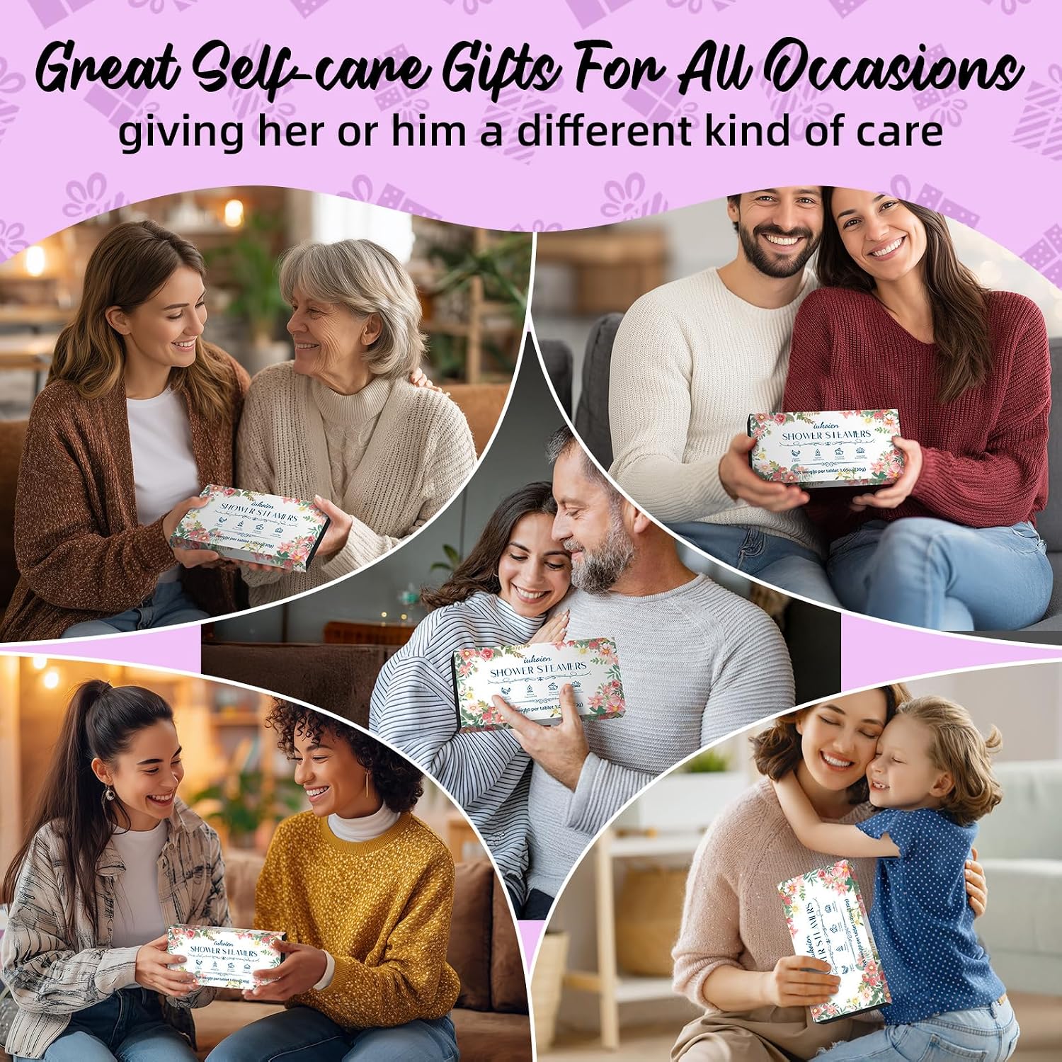 Shower Steamers Aromatherapy -8 Pack Gifts for Women Shower Bombs Tablets,Self Care Relaxation Home SPA ，CNA Week Basket Stuffers Gifts for Women Adults Her Mom Him Men with Natural Essential Oils