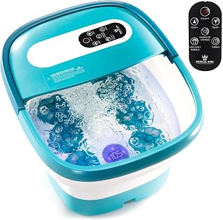 Medical king Foot Spa with Heat and Massage Electric Rotary Massage Includes A Remote Control, A Pumice Stone - Motorized Shiatsu Massage Balls