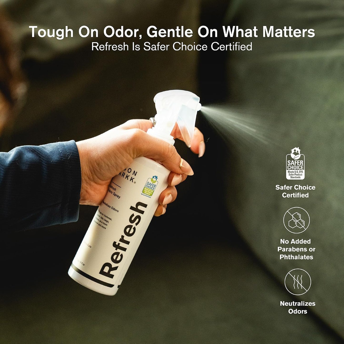 Jason Markk Refresh Spray, Odor Eliminator, Home, Carpet, Furniture, Clothing, and More, Safe and Gentle Deodorizer Formula, Unscented, 6oz
