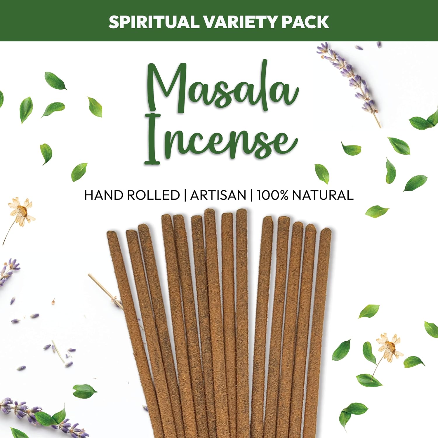 Cleansing Incense Sticks Variety Pack - 6 Masala Incenses - White Sage, Lavender, Myrrh, Copal Mexico & Palo Santo Incense Sticks | Inciensos para Sacar Malas Energias