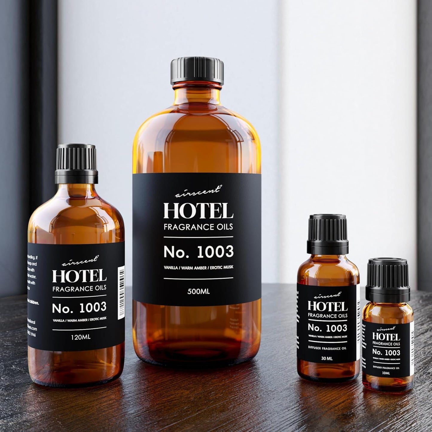 AirScent Hotel Diffuser Oil No. 1003 Inspired by The Asian Garden Las Vegas Hotel Scent - Premium Fragrance Oil for Ultrasonic and Waterless Diffusers and Crafting - 10 mL, 34 fl oz Glass Bottle