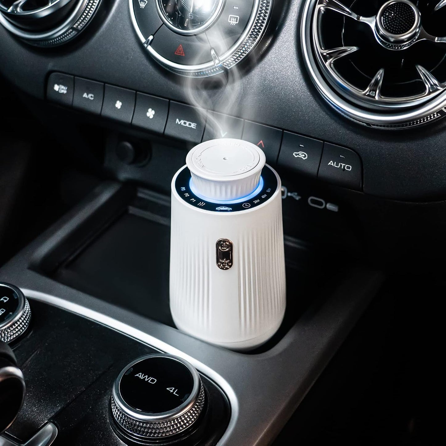 Car Air Freshener Spray Essential Oil Diffuser, Small Portable Rechargeable Aroma Diffuser, Mini Waterless Fragrance Diffuser for Car, Office Home Aromatherapy White