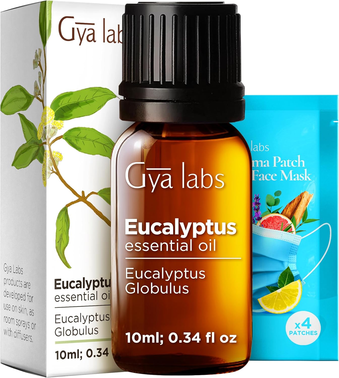 Sweet Orange Essential Oil for Diffuser & Eucalyptus Essential Oil for Diffuser Set - Aromatherapy Grade Essential Oils Set - 2x0.34 fl oz - Gya Labs