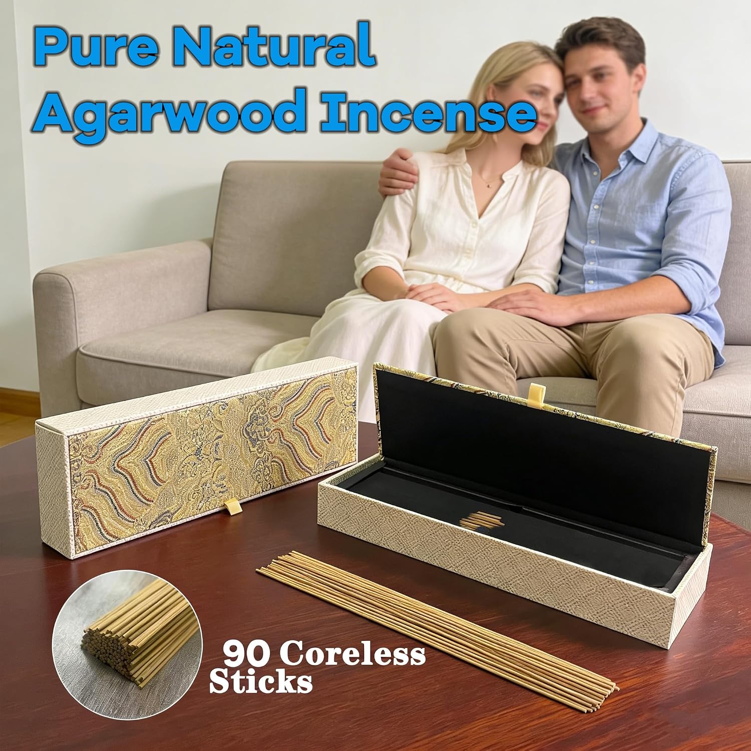Chinese Natural Kynam Agarwood - Boasts a Distinctly Unique Aroma,ldeal for Home Incense, Meditation & More|Sustainable Harvesting Premium Incense Sticks 8 Inch Traditional 40g,