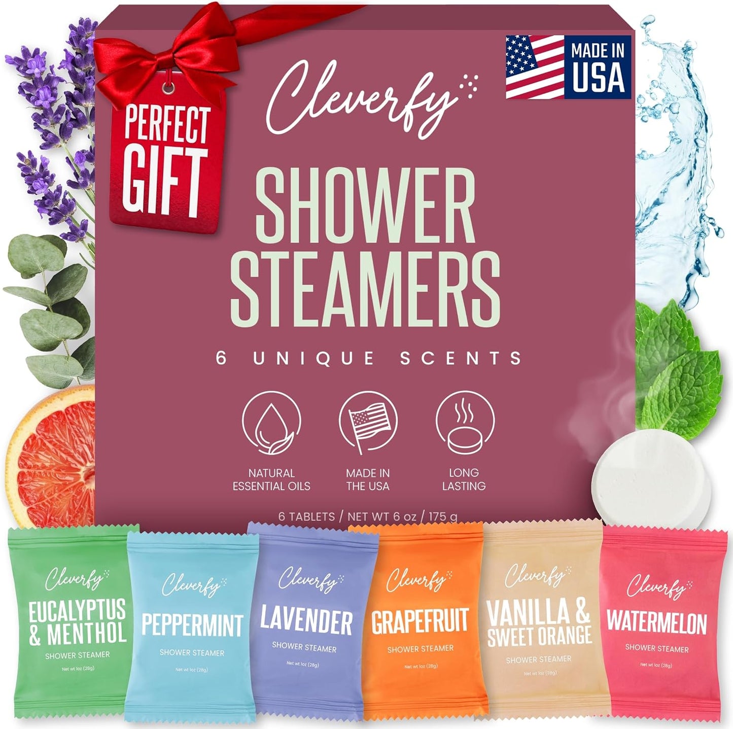 Cleverfy Shower Steamers Aromatherapy for Women and Men – 6 x 18 Pack