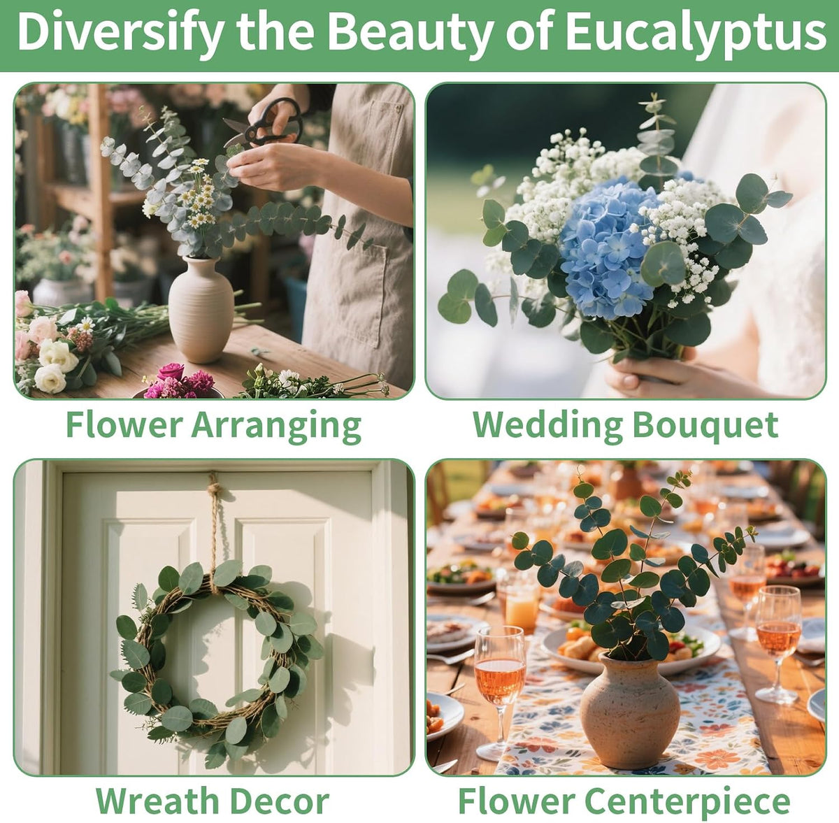 12PCS Dried Eucalyptus Bundle 17'' Real Eucalyptus Stems 100% Natural Fresh Leaves Hanging Plants Greenery Stems for Shower
