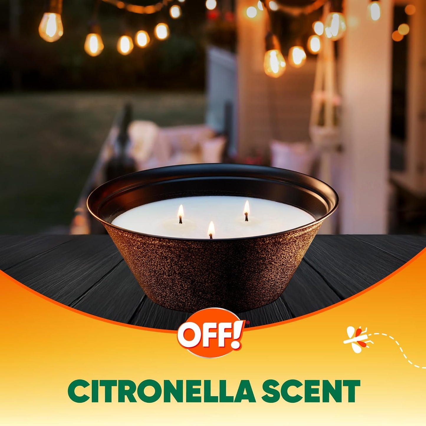 SC Johnson Off 3 Wick Citronella Bucket, 23 oz, Pack of 1