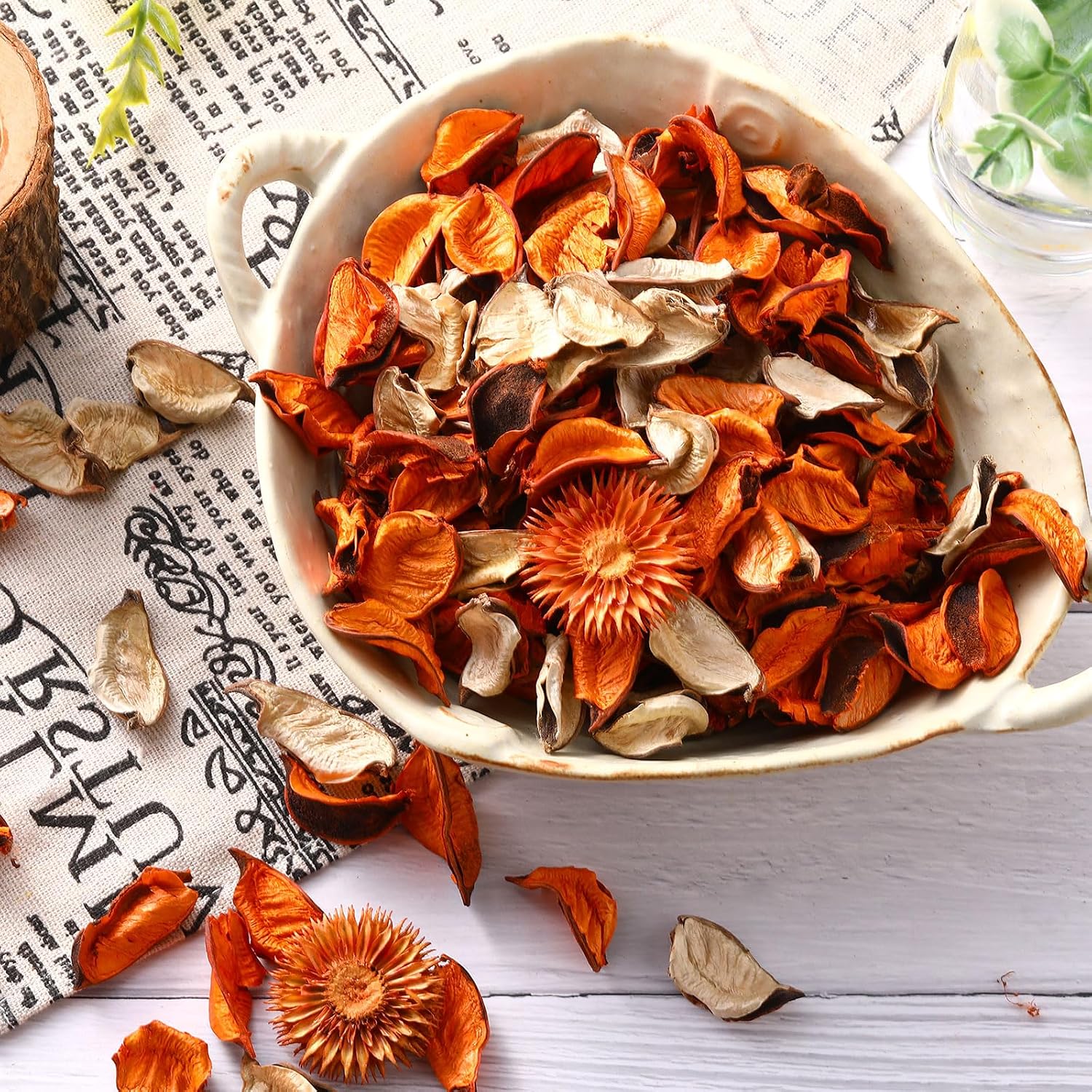 Nuanchu 6 Pcs Fall Citrus Potpourri Bags, Citrus Orange Scented Bowl Vase Filler Autumn Decorative Dried Flower for Home Drawer Car Fragrance Sachet Closet, Thanksgiving Decor Gift