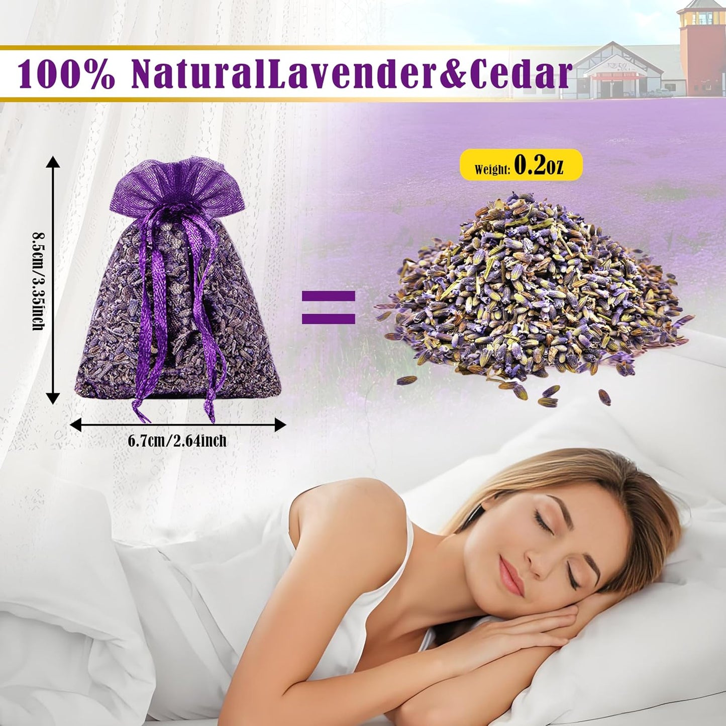 Cedar Space Lavender Sachet bags for drawers and closets,16 Lavendar Sachet Bags,Filled with Premium Grade Dried Lavender,Bridal Shower Favors,Home Fragrance sachet packets,Closet Deodorizer Freshener