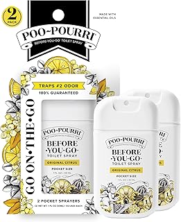 Poo-Pourri Before-You-Go Pocket Toilet Spray, Travel Essentials, Original Citrus, 1 Fl Oz 2 Pack, Up to 50 Uses, On-The-Go Bathroom Odor Deodorizer with Essential Oils, TSA Approved Size