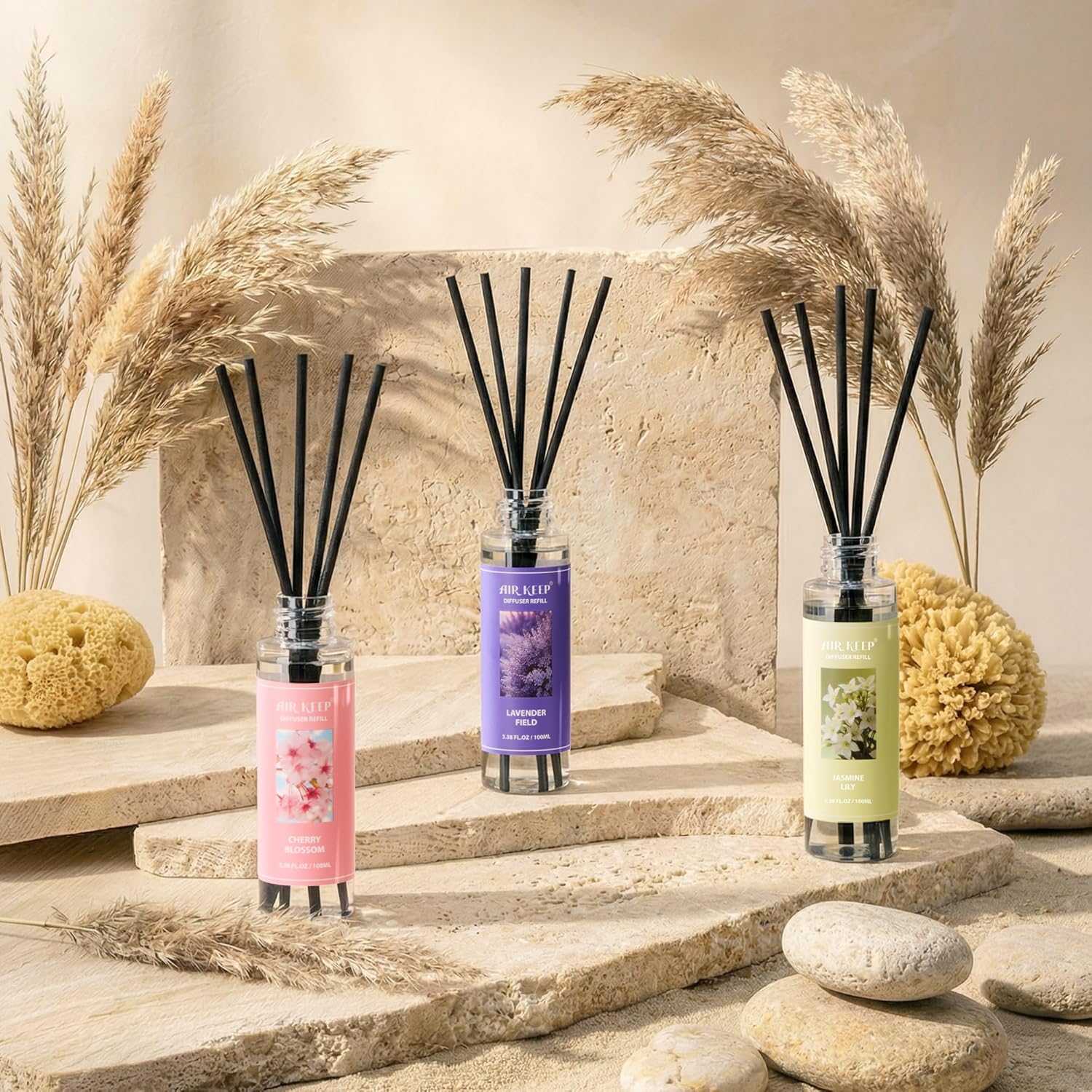Airkeep Reed Diffuser Oil Refill/Lavender Field/3.38 oz / 1 Pack/Air Freshener & Aromatherapy Essential Oil Blend for Home Fragrance – Scented Refill Oil for Bathroom, Bedroom & Home Decor