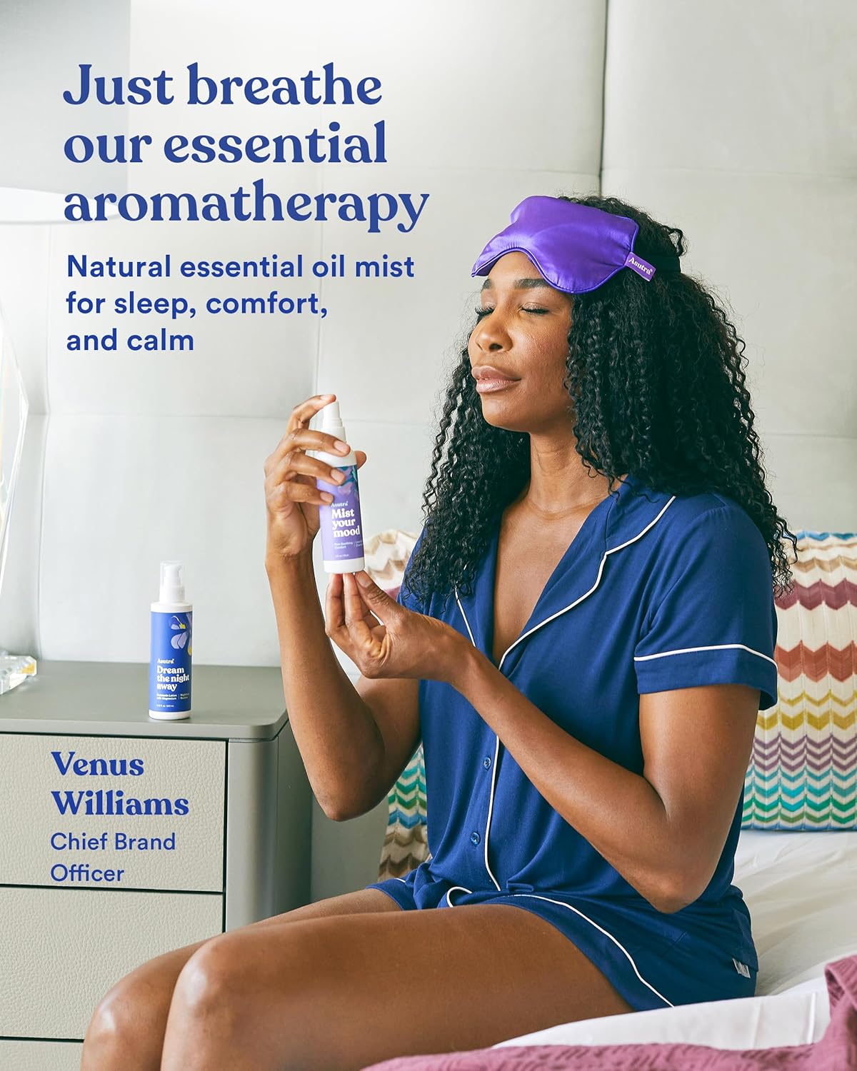 Asutra Lavender & Chamomile Multi-Use Natural Aromatherapy Room Spray, Calming Linen & Pillow Mist, Fabric Spray for Sleep & Bed, 4 fl oz