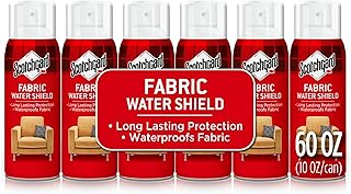 Scotchgard Fabric Water Shield, 60 Ounces (Six, 10 Ounce Cans), Repels Water, Ideal for Couches, Pillows, Furniture, Shoes and More, Long Lasting Protection