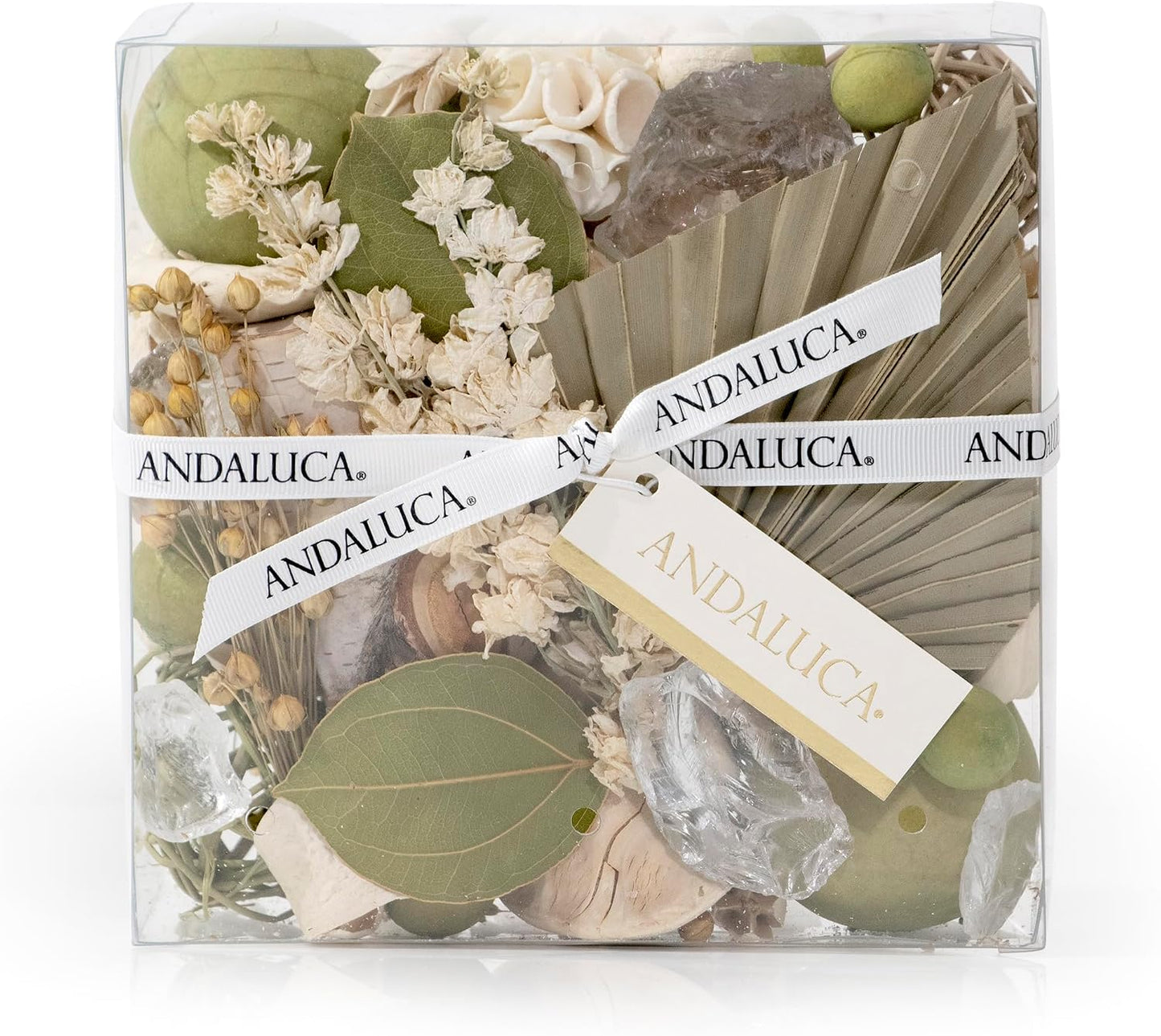 ANDALUCA Maison Box Fragrance Potpourri Decorative Vase & Bowl Filler Home Décor (Palm & Cedar)