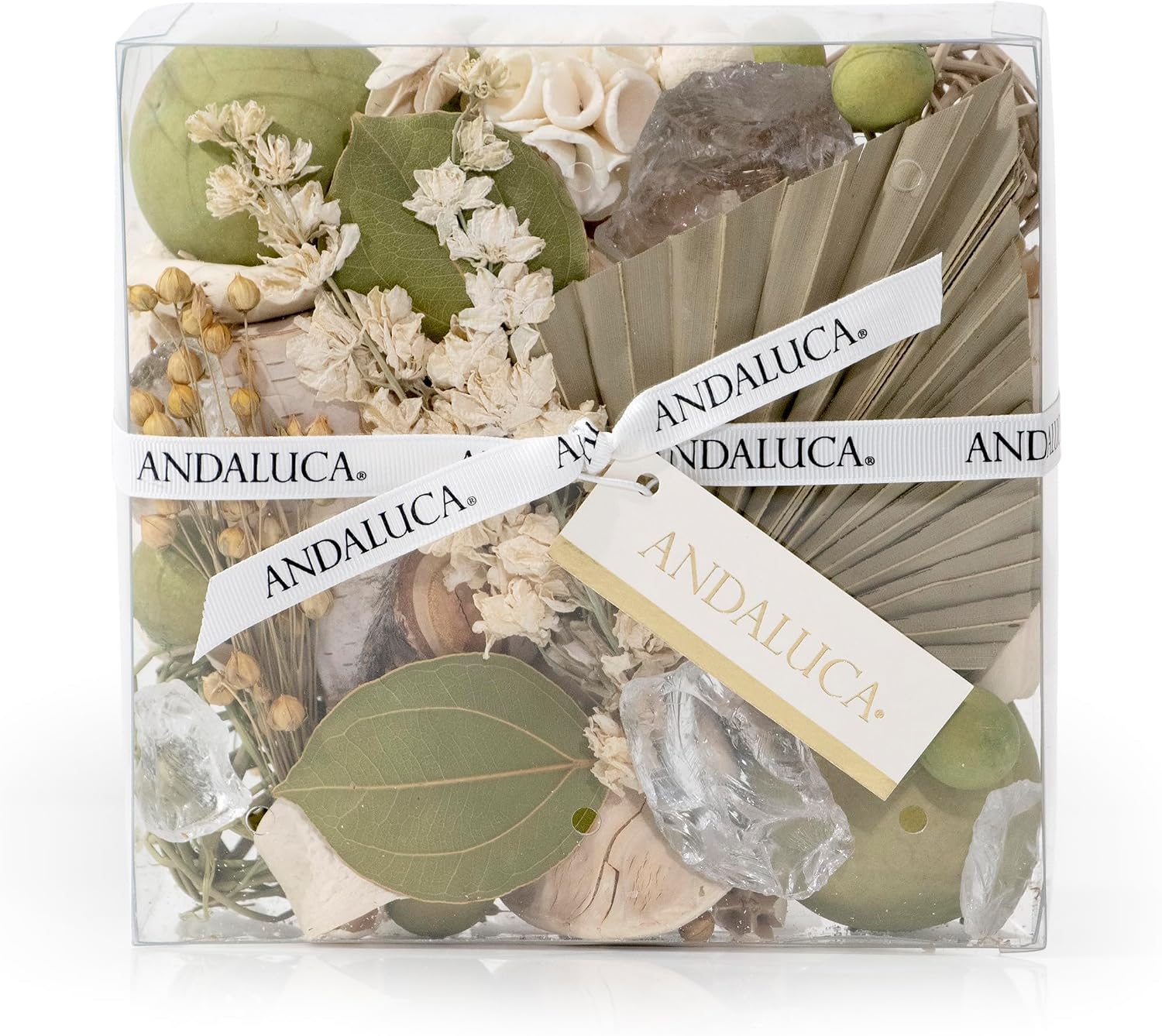 ANDALUCA Maison Box Fragrance Potpourri Decorative Vase & Bowl Filler Home Décor (Palm & Cedar)