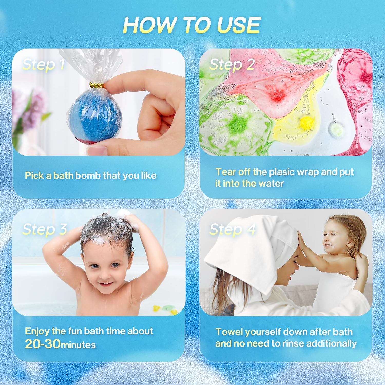 Bath Bombs for Kids with Surprise Toy Inside, 42 Pack Kids Bath Bombs Geft Set with 34 Glow-in-The-Dark Toy & 8 Sea Animal Toy Inside, Organic Bubble Fizzy for Boys and Girls.