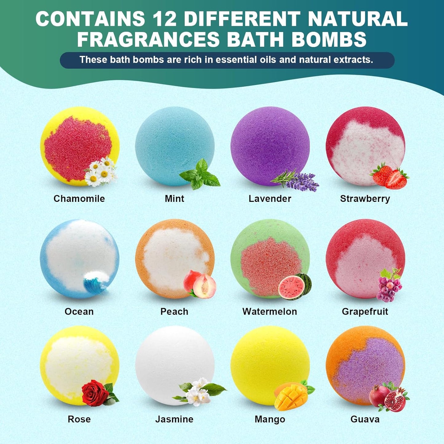 Bath Bombs Birthday Gifts for Women & Men Set, 12 Pack Handmade Natural Organic Bath Bomb with Shea Butter, Fathers Day Gift for Dad Husband from Wife Daughter, Spa Relaxing Self Care