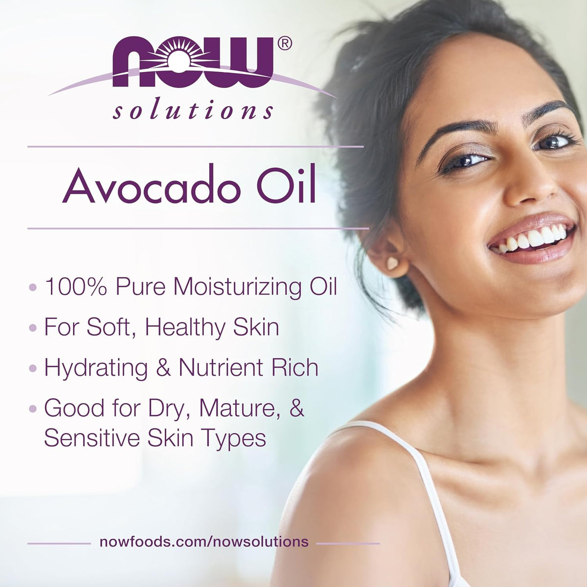 NOW Solutions, Avocado Oil, Moisturizing Oil, Nutrient Rich, 4 fl. oz