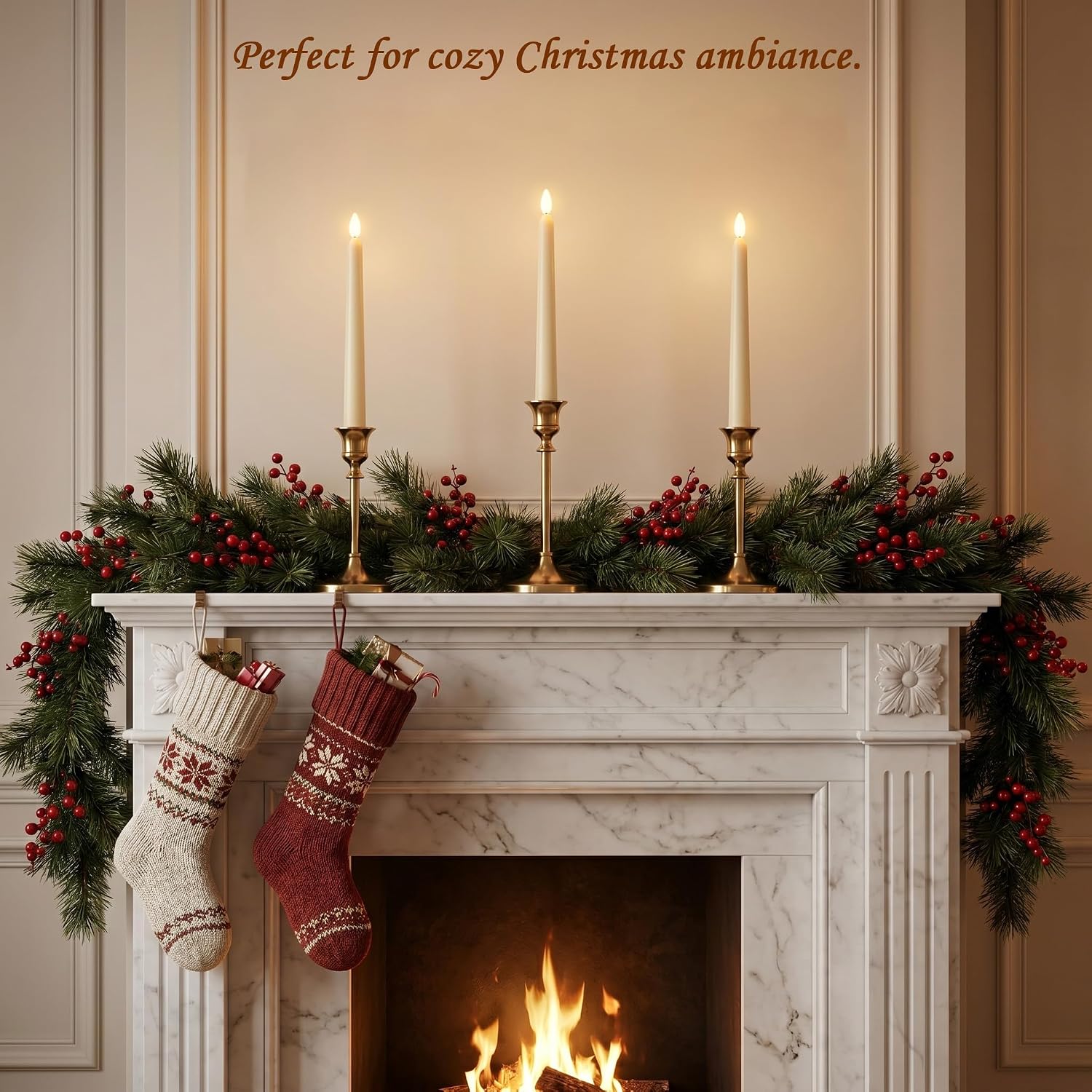 Flameless Taper Candles Ivory,3D Flickering Battery Operated LED Window Candles with 10-Key Remote,Warm Light Fake Candlesticks for Christmas Halloween Wedding Decor,0.78 X 10.6 Inch,Pack of 6