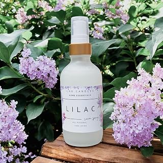 Lilac Room and Linen Spray Made In USA Clean Ingredients Essential Oils Long Lasting Scent AIr Freshener Glass Bottle Floral Garden