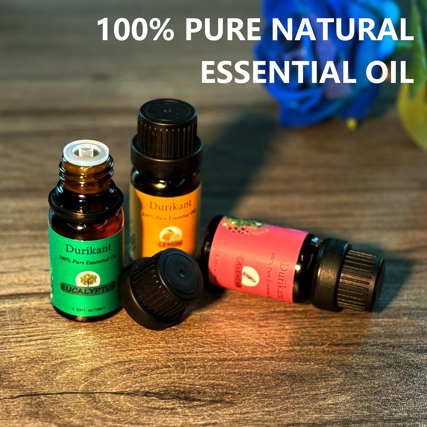 Essential Oil Set - 100% Pure Natural, 6-Pack (Tea Tree, Eucalyptus, Lavender, Orange, Peppermint, Lemon Oils) - 0.33 Fl Oz Each