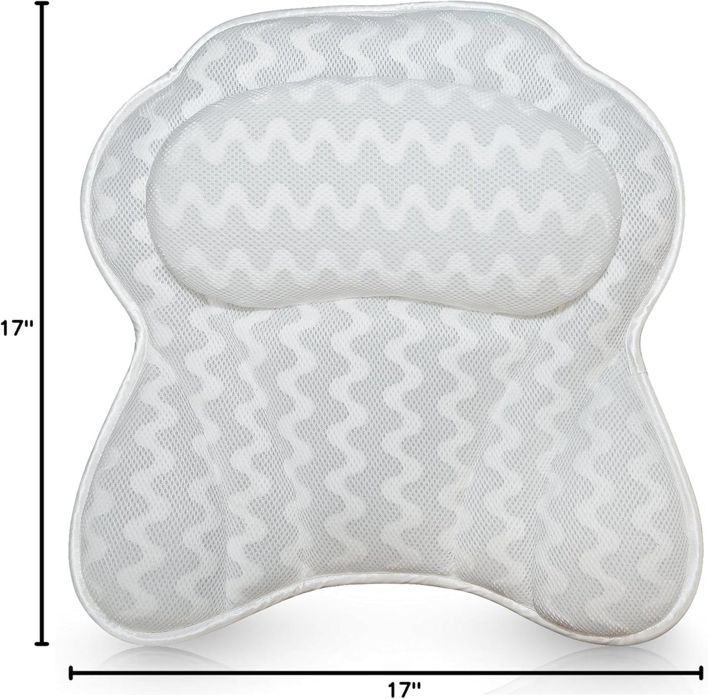 Bath Pillow Bathtub Pillow Back Neck Support Pillow, Spa Cushion for Tub, Relaxing Headrest Bath Pillow, Portable Washable Bathtub Accessories with 3D Air Mesh Thick Soft Bath Pillow (Deluxe)