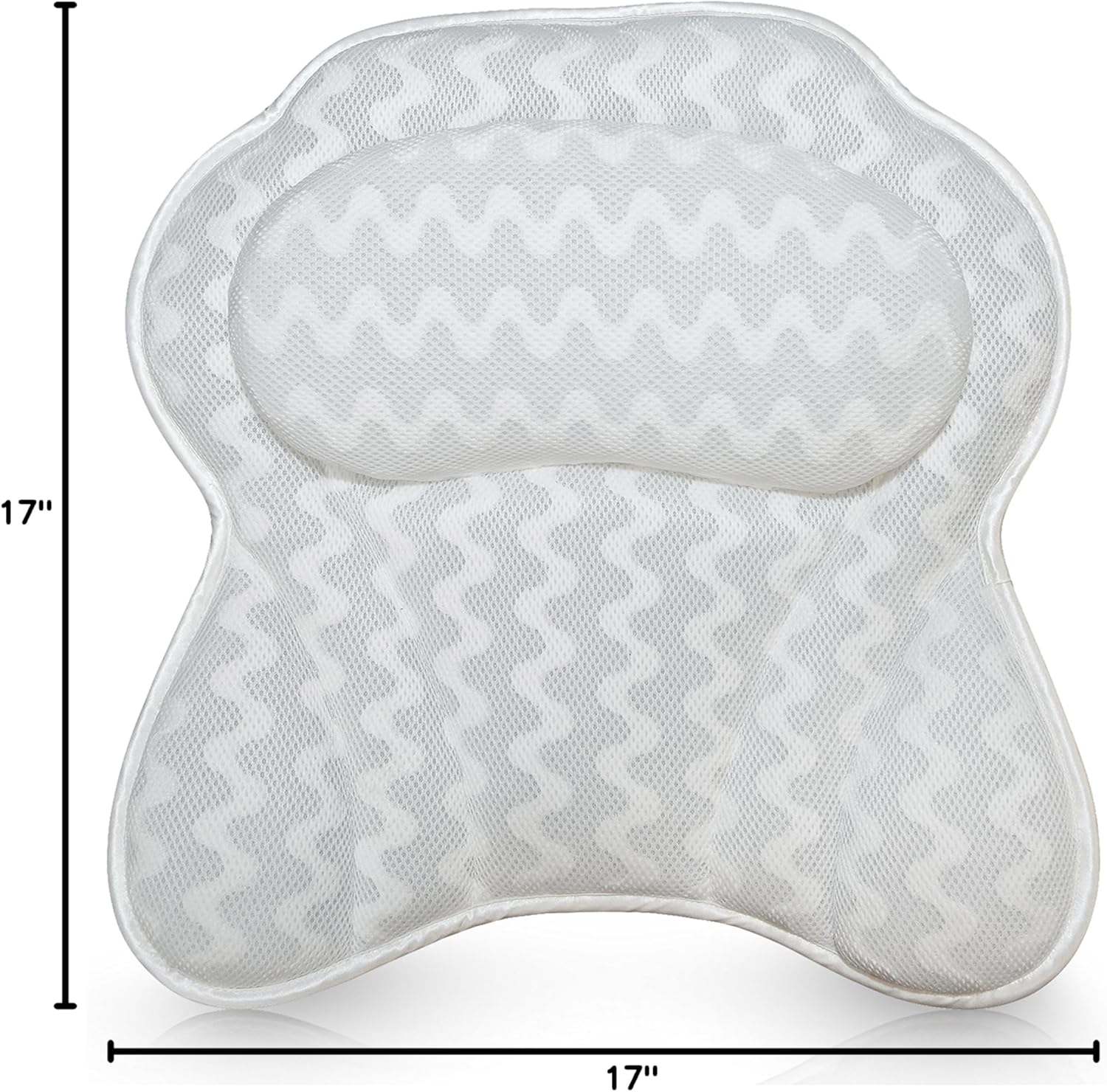 Bath Pillow Bathtub Pillow Back Neck Support Pillow, Spa Cushion for Tub, Relaxing Headrest Bath Pillow, Portable Washable Bathtub Accessories with 3D Air Mesh Thick Soft Bath Pillow (Deluxe)