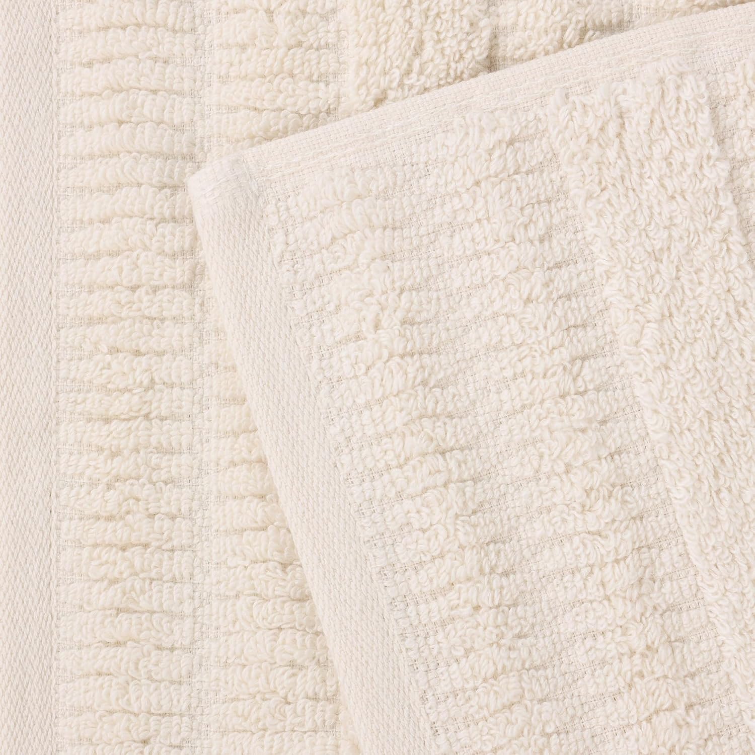 Superior Luxurious Classic Cotton Blend Towels, 12 Piece Set for Bathroom, Shower, Spa, Hotel, Super Soft, Quick Dry, Ultra Soft Mika Towels, 4 Bath, 4 Hand & 4 Washcloth, Ivory