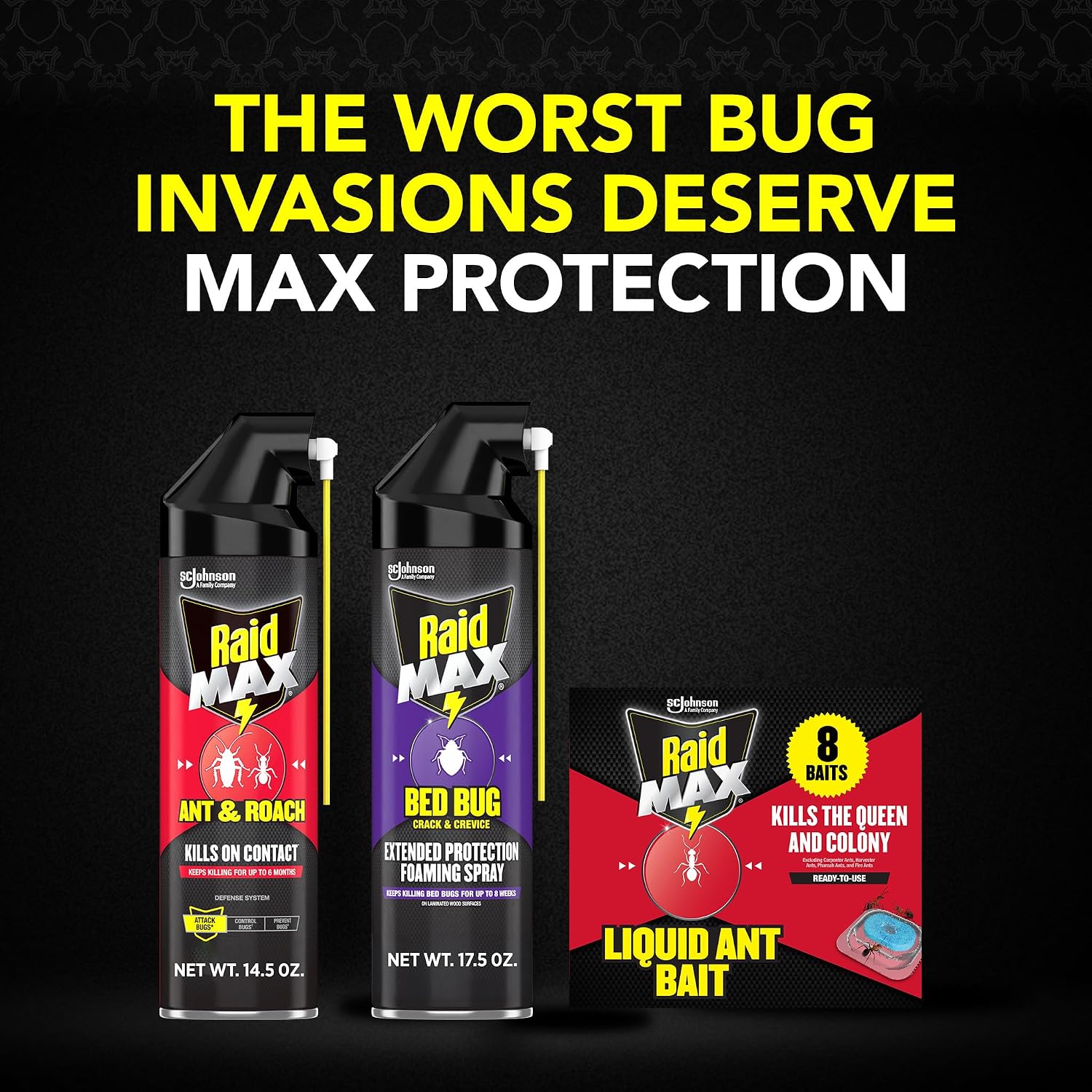 Raid MAX Bed Bug Crack & Crevice Extended Protection Foaming Spray, Kills Bed Bugs for up to 8 weeks on Laminated Woods and Surfaces, 17.5 oz