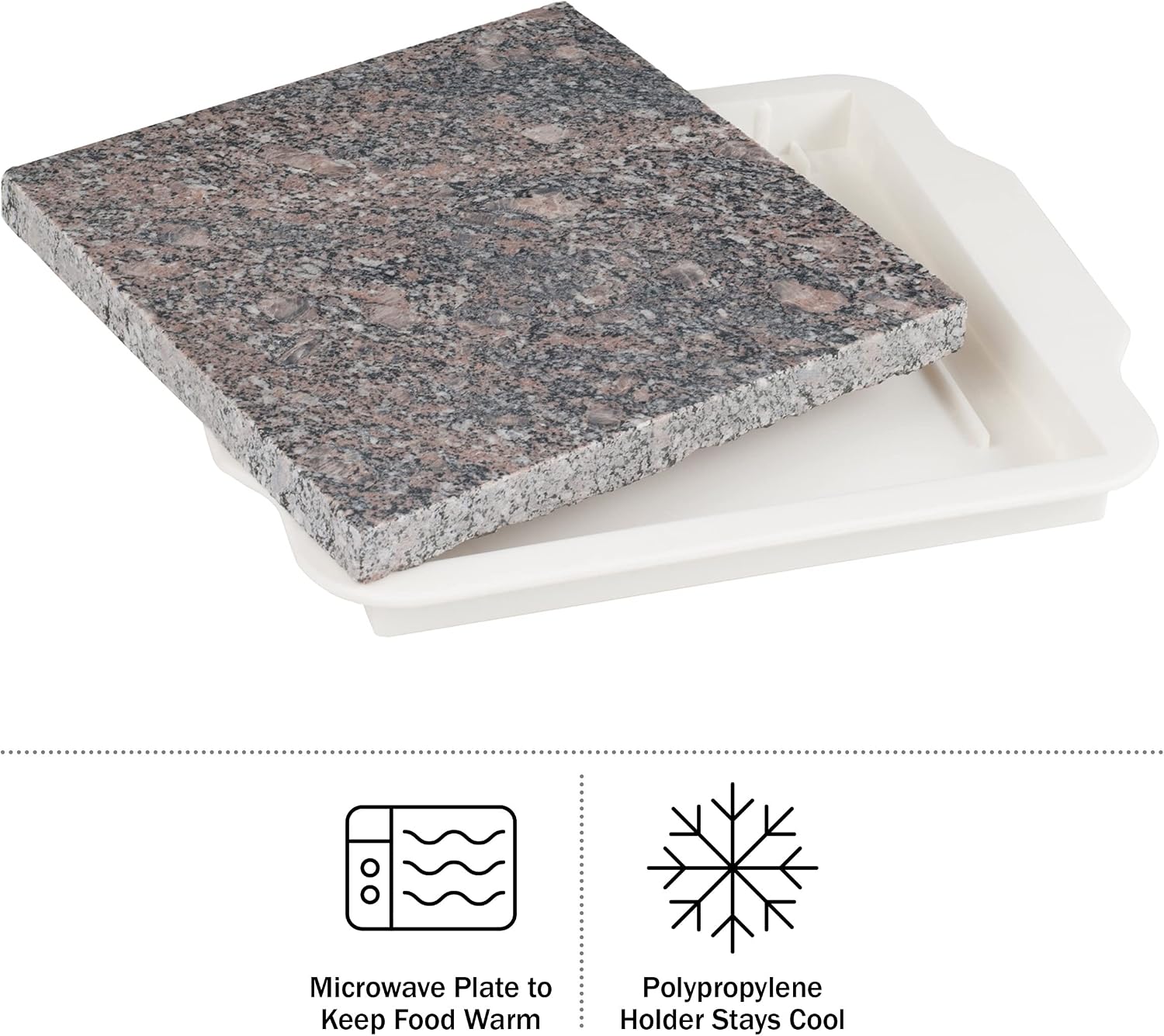 Food Warmer Plate - Microwavable 9-Inch Marble Hot Plate Keeps Food Warm Longer - Great for Parties, Family Gatherings, and Holidays