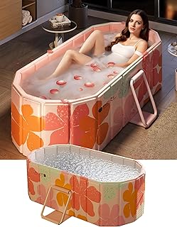 Portable Foldable Bathtub for Adults,47"Lx22"Wx20"H,Pink | Portable Design,5-Layer Insulation, Reinforced Metal Frame, For Bathroom Shower Hot SPA Ice Bath Soaking Cold Plunge