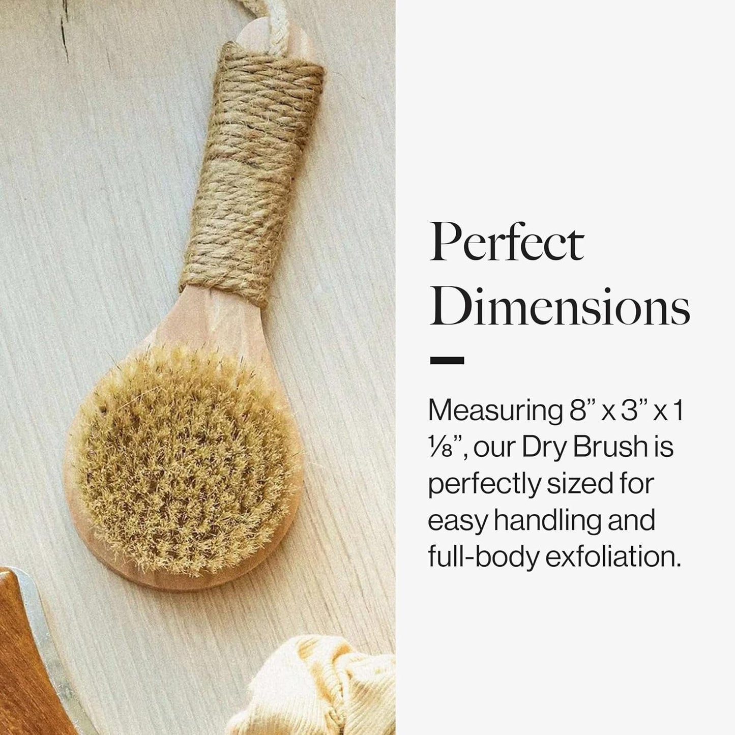 Esker Dry Brush | Lymphatic Drainage Massager and Exfoliating Body Scrubber | Body Scrubber Exfoliator | Natural Bristles | Daily Shower and Bath Ritual