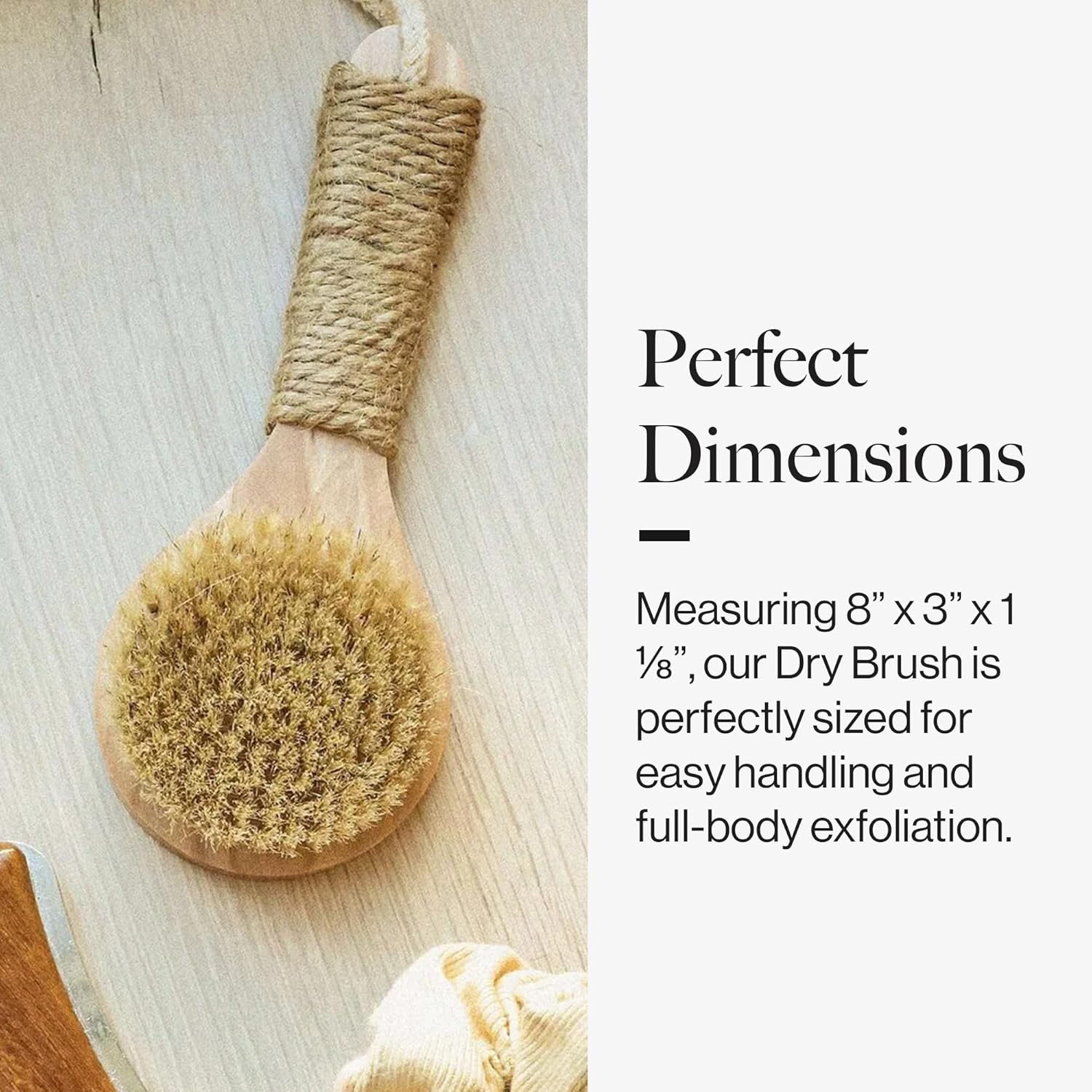 Esker Dry Brush | Lymphatic Drainage Massager and Exfoliating Body Scrubber | Body Scrubber Exfoliator | Natural Bristles | Daily Shower and Bath Ritual