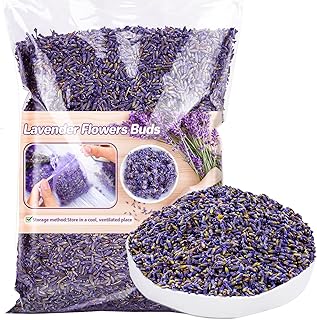 Sukh 3OZ Dried Lavender Flowers - Lavender Buds Sachets Bags for Drawers Closets Fresh Scents Lavenders Sachet Bags Dried Flowers for Patry Birthday Bridal Shower Organic Bulk