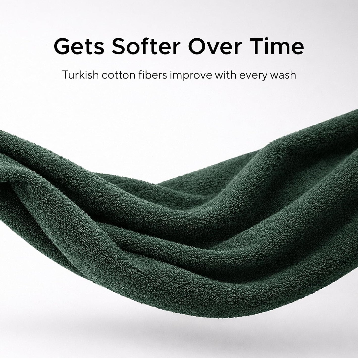Luxury Hotel & Spa, Turkish Cotton Dark Green Towels Bathroom Sets | 6 Pieces Dark Green Bath Towels Soft and Absorbent Green Towel Set for Your Bathroom