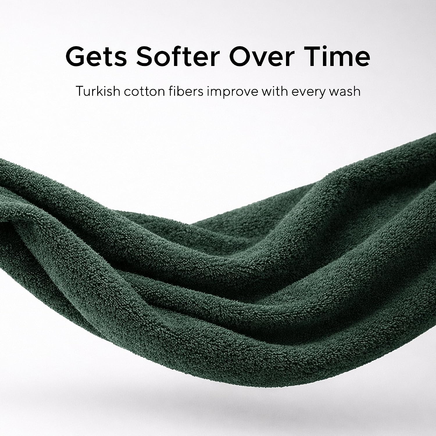 Luxury Hotel & Spa, Turkish Cotton Dark Green Towels Bathroom Sets | 6 Pieces Dark Green Bath Towels Soft and Absorbent Green Towel Set for Your Bathroom