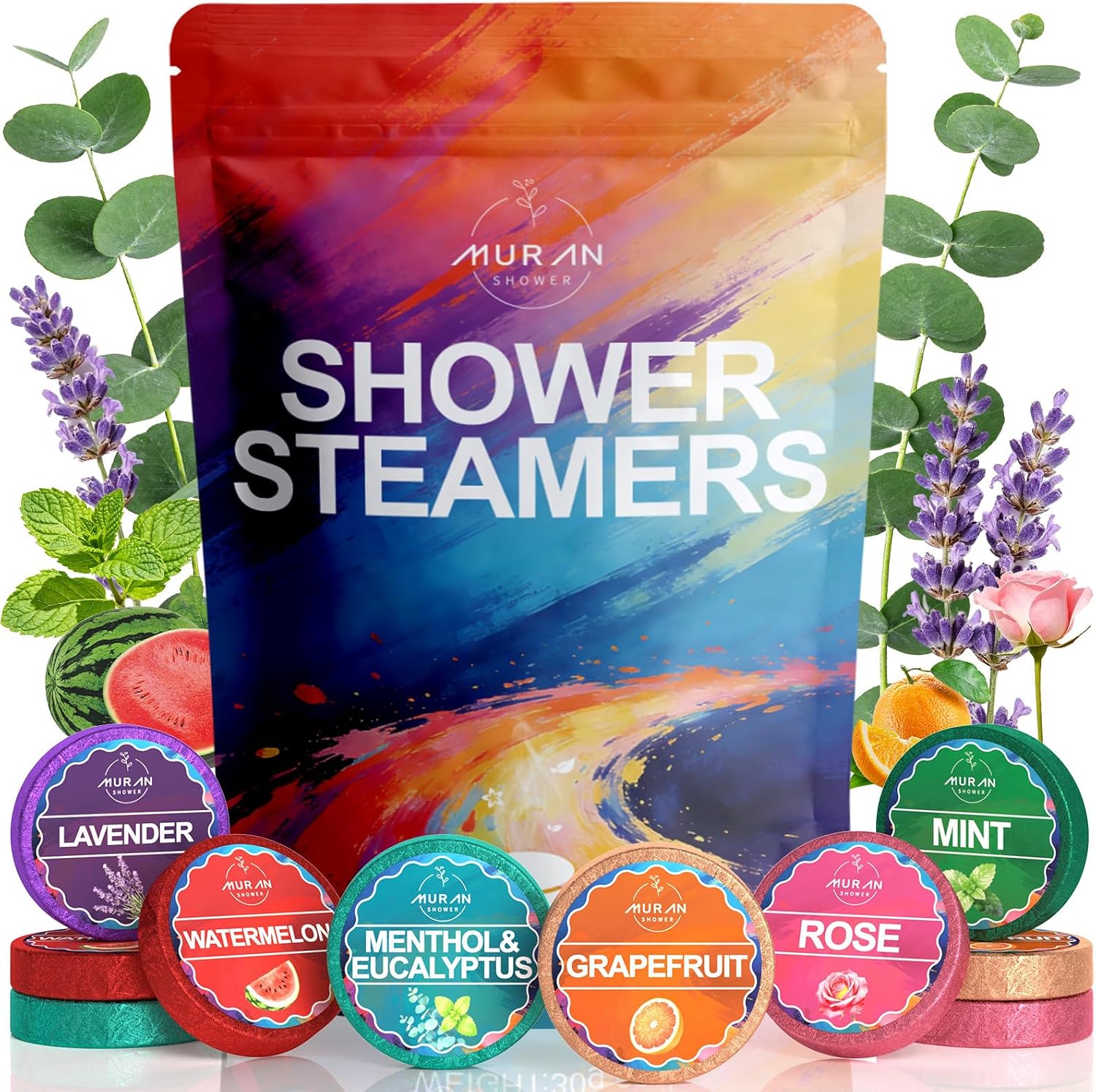 Shower Steamers Aromatherapy Birthday Gifts for Women, Mothers Day Gifts for Mom Wife Self Care Home SPA Relaxation, Stress Relief Eucalyptus Lavender Shower Bombs Natural Essential Oils 6 Tablets