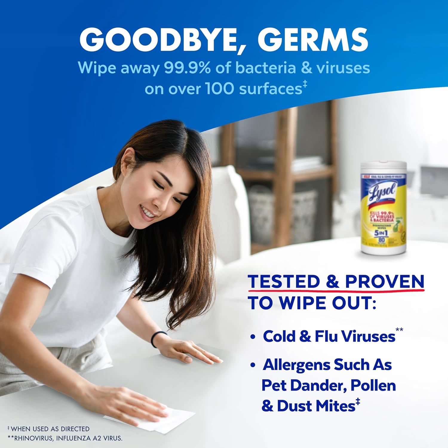 LYSOL Disinfecting Wipes, All Purpose Cleaner, Multi-Surface Antibacterial Cleaning Wipes, Household Cleaning Supplies, Dorm Essentials, Lemon + Crisp Linen + Mango & Hibiscus Scent, 80 ct. (3 Pack)