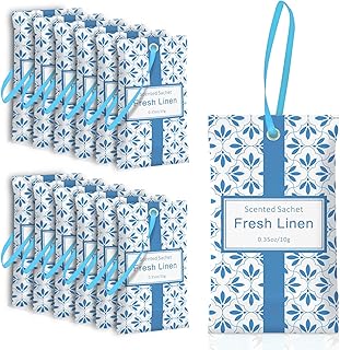 SCENTORINI Scented Sachets for Drawers and Closets, Linen Scent 14 Pack, Long-Lasting Home Fragrance Sachets Bags Wardrobe Freshener for Dresser, Closets, Clothes Storage, Suitcases