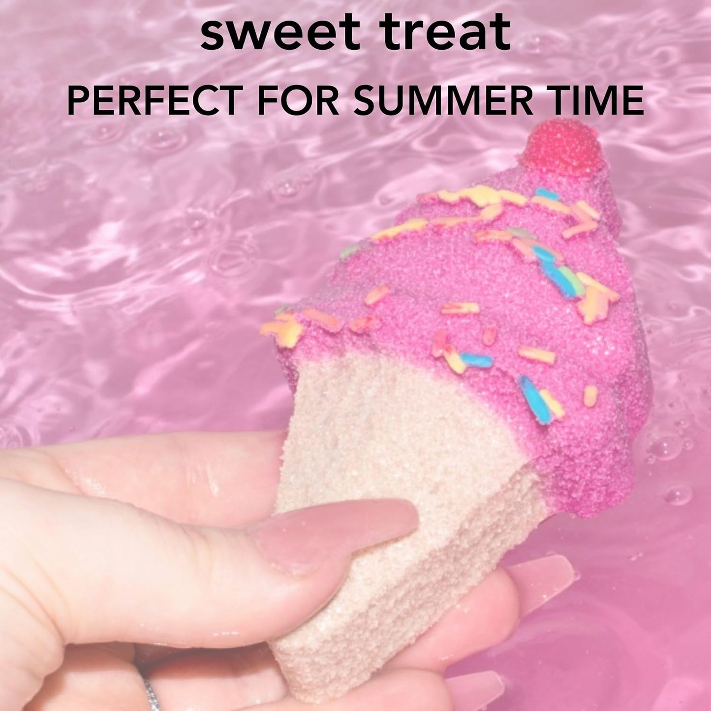 Holler and Glow Sweet Treat Bath Bomb Variety, Cupcake & Ice Cream, Bath Bombs for Girls, Sweet Scented, Fizzy Color Bursting, Non Toxic, Skin Safe, Mother's Day, Easter Or Birthday, 6 Piece Gift Set