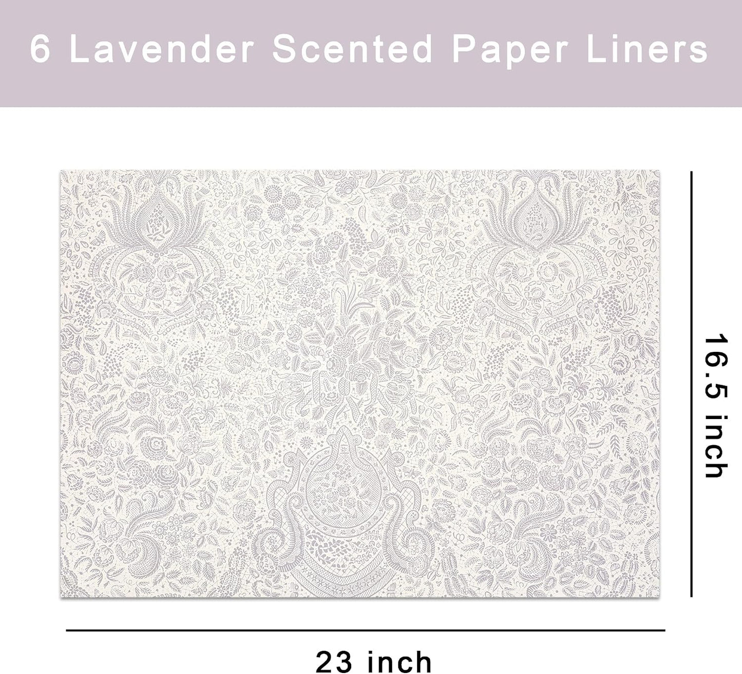 NEOVIVA 6 Sheets Drawer Liners for Dresser Non-Adhesive Lavender Scented Drawer Liners Non Slip Drawer Liner for Home Closet, Shelves, Cabinet, Kitchen and Dresser Drawers (Lavender)