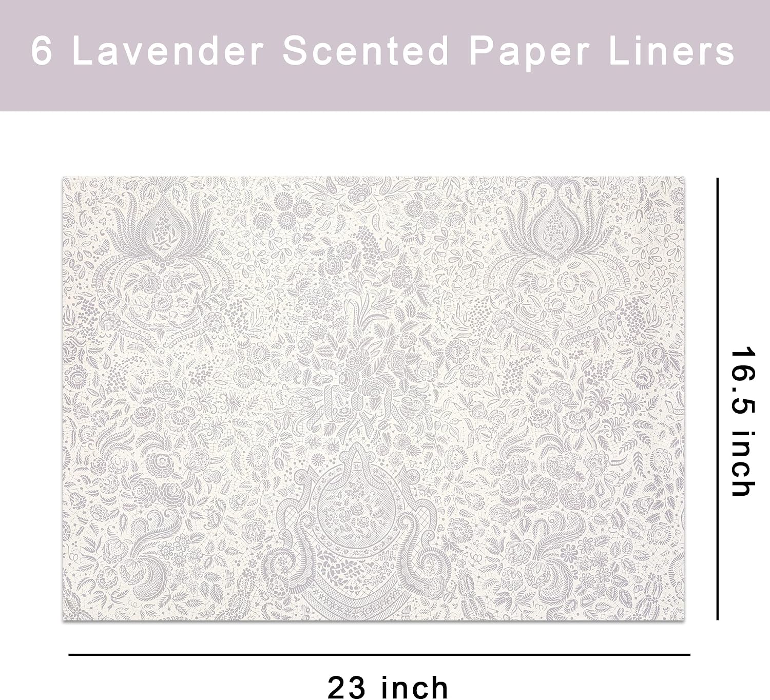NEOVIVA 6 Sheets Drawer Liners for Dresser Non-Adhesive Lavender Scented Drawer Liners Non Slip Drawer Liner for Home Closet, Shelves, Cabinet, Kitchen and Dresser Drawers (Lavender)