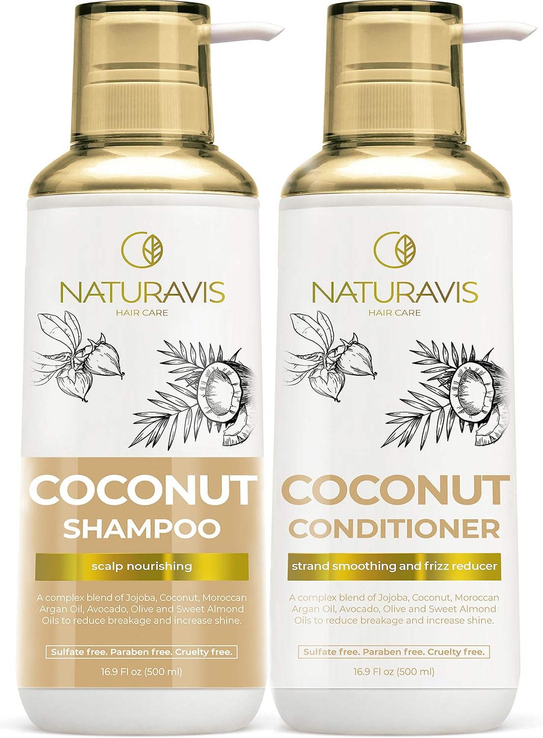 NATURAVIS Shower Steamers Aromatherapy Gift Set and Coconut Shampoo and Conditioner Set